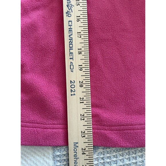 LL Bean Fleece Full Zip Up Funnel Neck Jacket Womens Size M Bright Pink - Picture 6 of 8